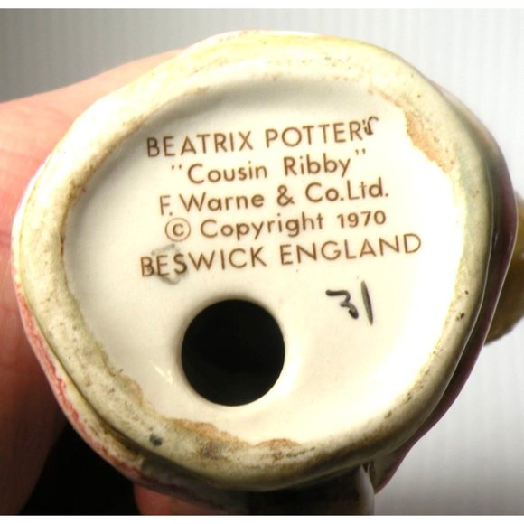 Beatrix Potters Cousin Ribby Beswick Figurine 1970 Hand-Painted Ceramic Collecti - Picture 5 of 5
